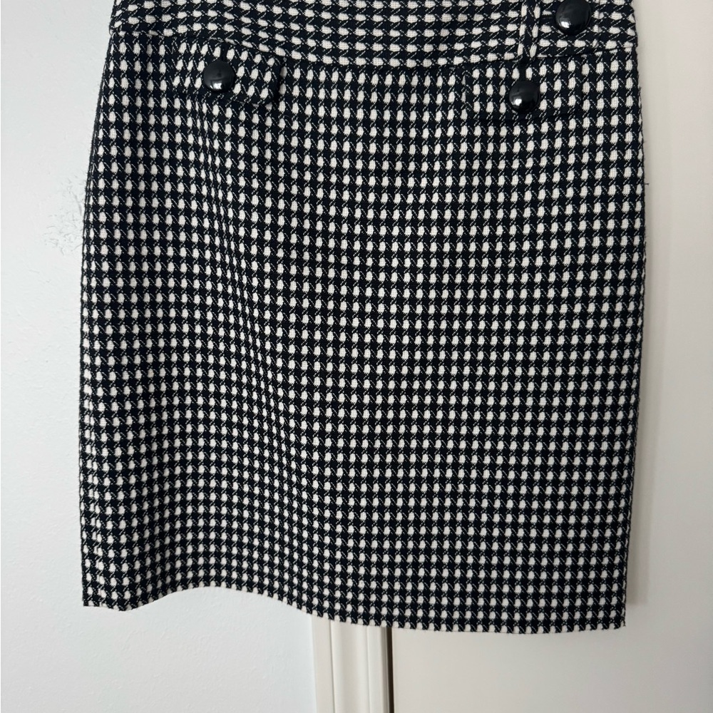 Ann Taylor Black and White Checkered Pencil Skirt